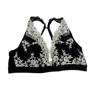 WACOAL Bra 852191 Embrace Lace Convertible Plunge  Soft Cup Black Size 40